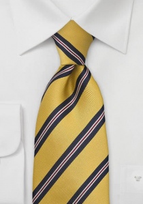 Corbata tradicional XXL en amarillo mostaza