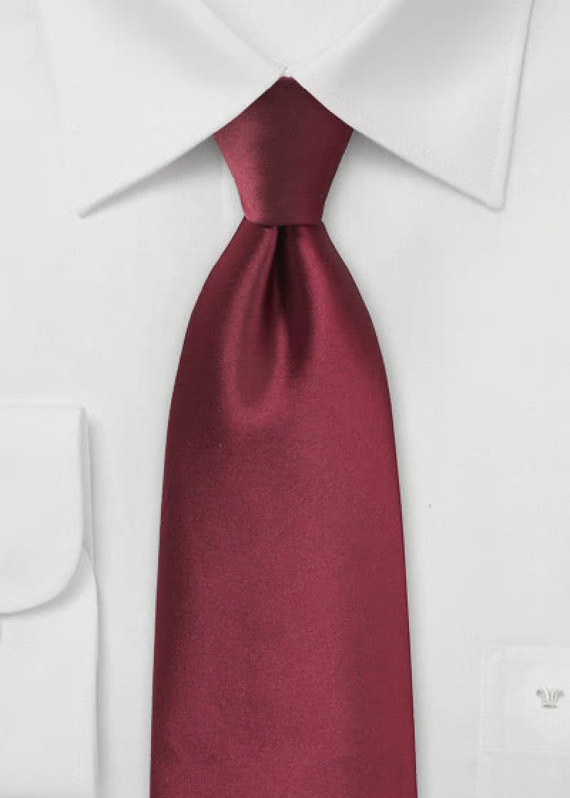 Corbata rojo burdeos lisa
