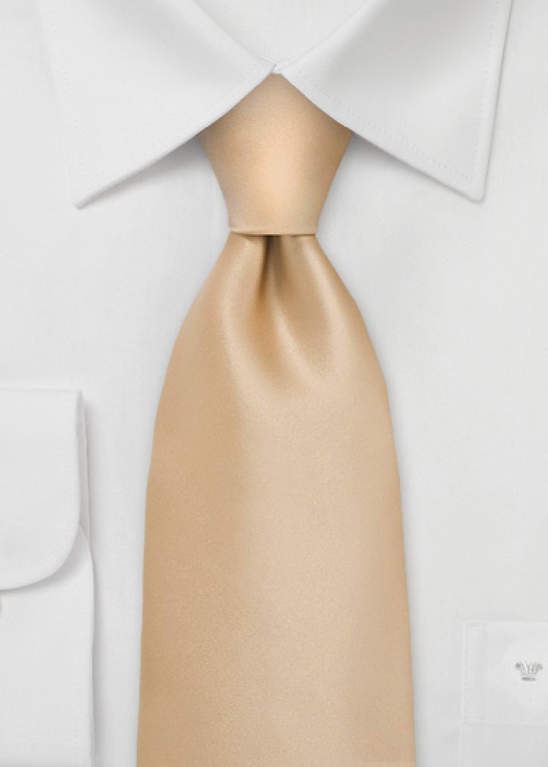 Corbata hombre crema lisa clip