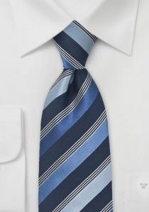 Corbata azul rayada XXL