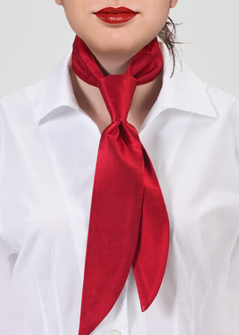 Corbata de señora unicolor rojo sangre