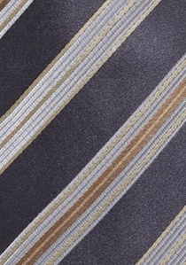 Corbata italiana rayas gris marrón XXL