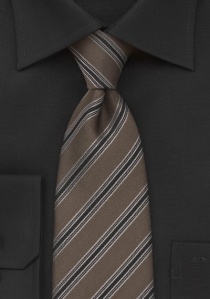 Corbata marrón rayas XXL