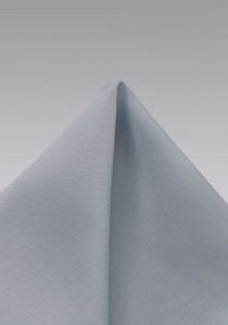 Pañuelo de bolsillo unicolor gris plateado seda