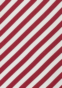 Corbata de clip a rayas rojo cereza/blanco
