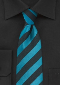 Corbata azul verdoso negro rayas