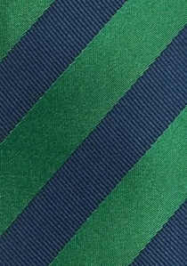 Corbata verde rayada azul