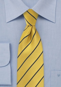 Corbata amarillo vivo rayas azules