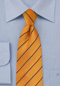 Corbata amarillo oscuro rayas azules