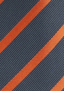 Corbata azul marino rayas naranja
