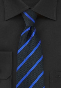 Corbata negra rayas cobalto