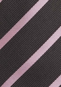 Corbata marrón rayas finas rosa