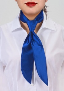 Corbata señora para servicios azul real monocolor
