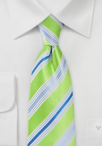 Corbata rayas verde lima azul