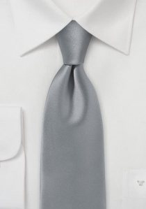 Corbata unicolor fibra sintética gris plateado