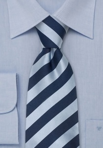 Corbata de clip a rayas en tonos azules
