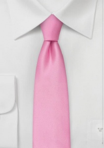Corbata estrecha rosa chicle lisa