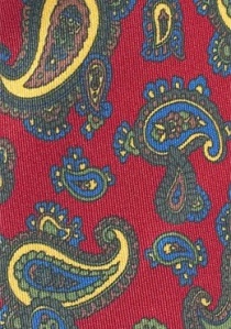 Corbata paisley rojo amarillo azul