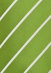 Clip corbata rayas blanco hierba verde