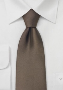 Corbata marrón lisa clip
