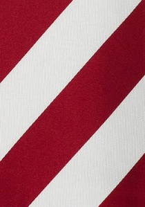 Corbata de clip a rayas anchas rojo/blanco