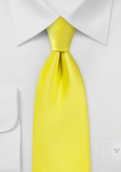 Corbata amarillo chillón lisa