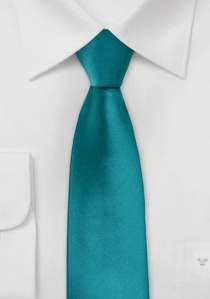 Corbata verde turquesa lisa estrecha