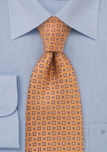 Corbata naranja azul geométrica XXL