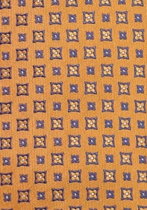 Corbata naranja azul geométrica XXL