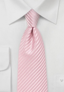 Corbata rayada rosa claro