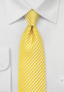 Corbata amarillo dorado rayado fino