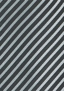 Corbata negro gris rayado fino