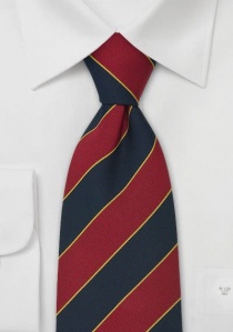 Corbata Oxford de pinza en azul noche, rojo y