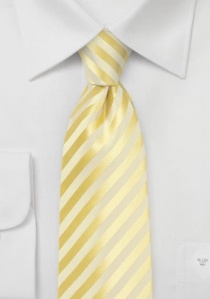 Corbata amarillo claro rayada