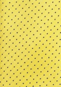 Corbata estrecha amarilla con puntos azul marino