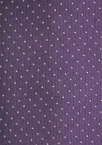 Corbata estrecha color púrpura lunares grises