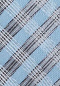 Krawatte Überlänge hellblau Glencheckmuster