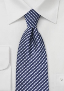 Corbata de caballero XXL azul real cuadros