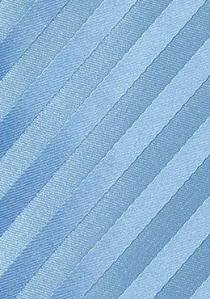 Corbata de seda XXL rayas unicolor azul hielo