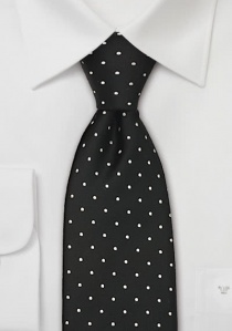 XXL corbata lunares plata negro