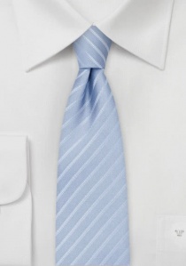 Corbata estrecha rayas azul grisáceo pálido blanco