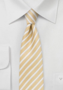 Corbata rayas estrechas oro amarillo blanco