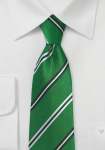 Corbata estilosa diseño a rayas verde noble