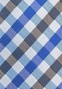 Corbata con cuadros vichy azul y marrón