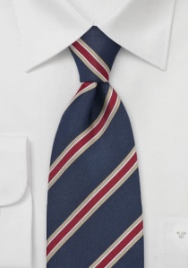 Corbata de pinza Cambridge en azul marino, rojo y