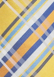 Corbata motivos cuadrados amarillo dorado