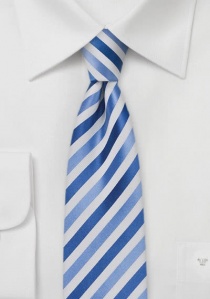 Corbata estrecha diseño rayas azul royal blanco
