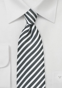 Corbata de negocios a rayas negras gris perla