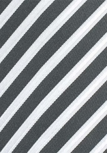 Corbata de negocios a rayas negras gris perla