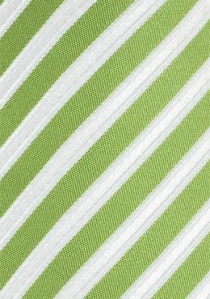 Corbata de negocios a rayas verde bosque blanca